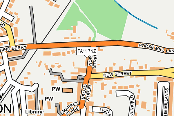 TA11 7NZ map - OS OpenMap – Local (Ordnance Survey)