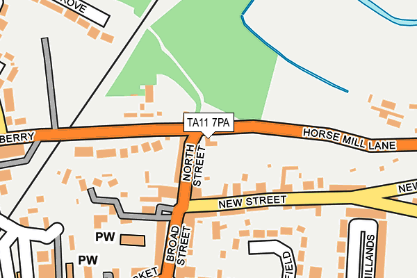 TA11 7PA map - OS OpenMap – Local (Ordnance Survey)
