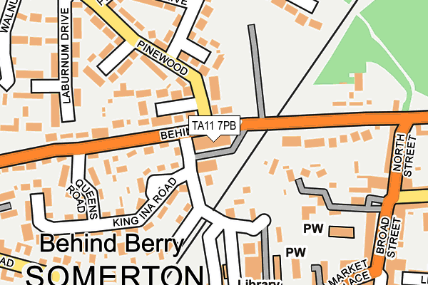 TA11 7PB map - OS OpenMap – Local (Ordnance Survey)