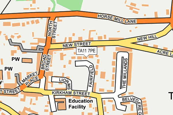 TA11 7PE map - OS OpenMap – Local (Ordnance Survey)