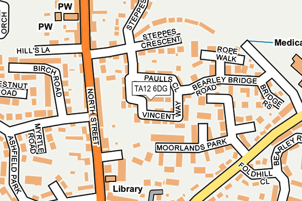 TA12 6DG map - OS OpenMap – Local (Ordnance Survey)