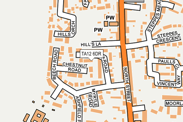 TA12 6DR map - OS OpenMap – Local (Ordnance Survey)