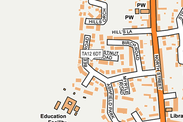 TA12 6DT map - OS OpenMap – Local (Ordnance Survey)