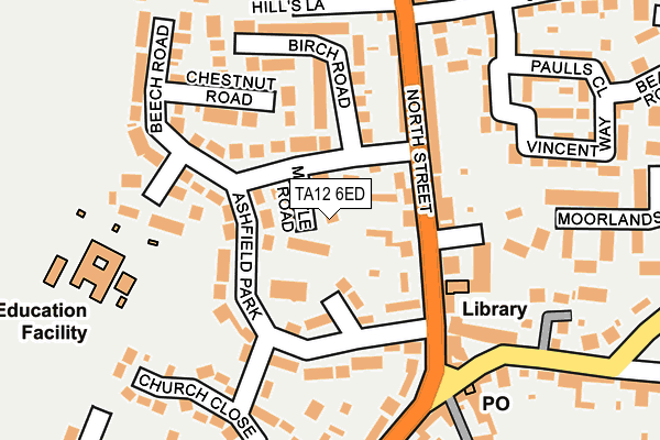 TA12 6ED map - OS OpenMap – Local (Ordnance Survey)