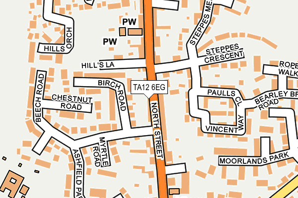 TA12 6EG map - OS OpenMap – Local (Ordnance Survey)