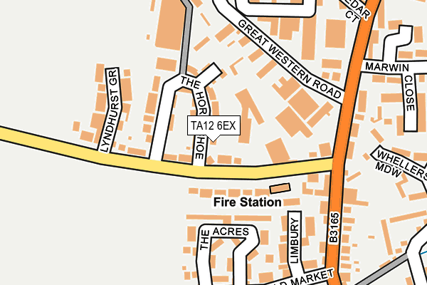 TA12 6EX map - OS OpenMap – Local (Ordnance Survey)