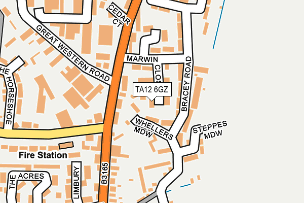 TA12 6GZ map - OS OpenMap – Local (Ordnance Survey)