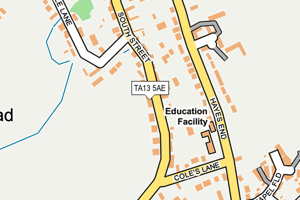 TA13 5AE map - OS OpenMap – Local (Ordnance Survey)
