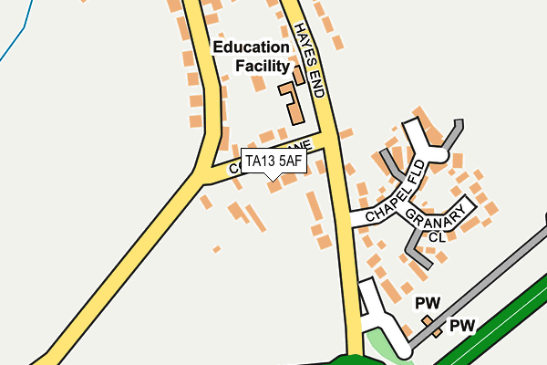 TA13 5AF map - OS OpenMap – Local (Ordnance Survey)