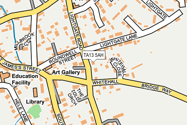 TA13 5AH map - OS OpenMap – Local (Ordnance Survey)