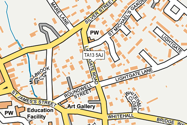 TA13 5AJ map - OS OpenMap – Local (Ordnance Survey)