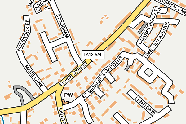 TA13 5AL map - OS OpenMap – Local (Ordnance Survey)