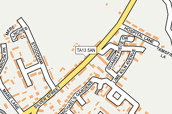 TA13 5AN map - OS OpenMap – Local (Ordnance Survey)