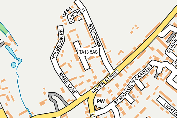 TA13 5AS map - OS OpenMap – Local (Ordnance Survey)