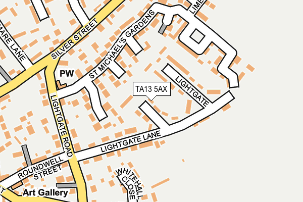 TA13 5AX map - OS OpenMap – Local (Ordnance Survey)