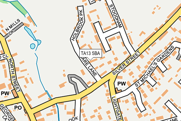 TA13 5BA map - OS OpenMap – Local (Ordnance Survey)