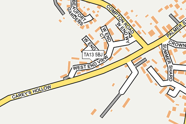 TA13 5BJ map - OS OpenMap – Local (Ordnance Survey)
