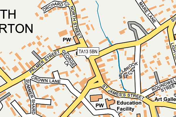 TA13 5BN map - OS OpenMap – Local (Ordnance Survey)