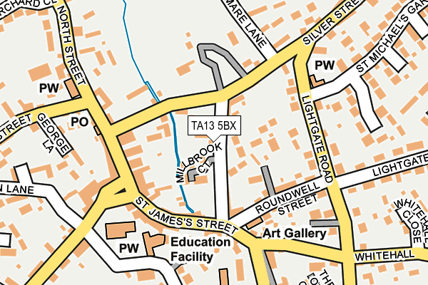 TA13 5BX map - OS OpenMap – Local (Ordnance Survey)