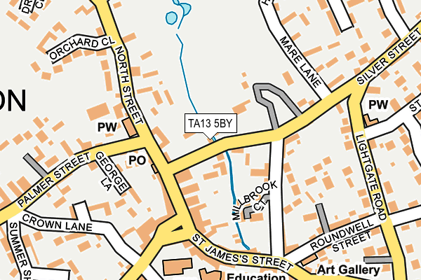 TA13 5BY map - OS OpenMap – Local (Ordnance Survey)