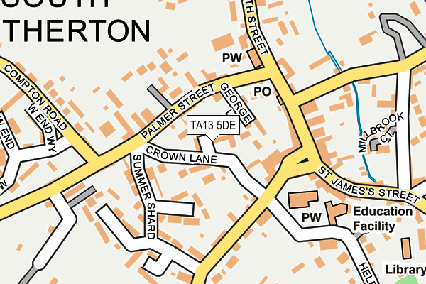 TA13 5DE map - OS OpenMap – Local (Ordnance Survey)