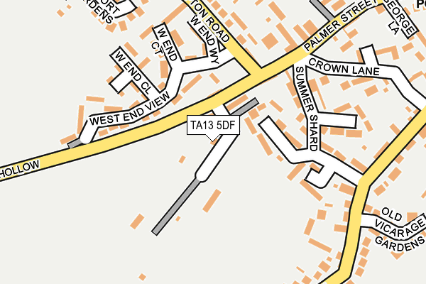 TA13 5DF map - OS OpenMap – Local (Ordnance Survey)