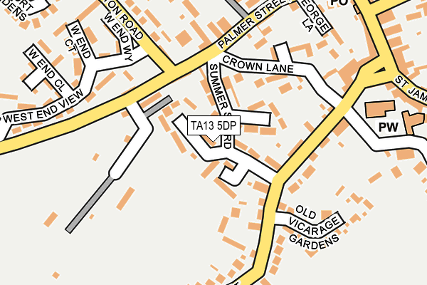 TA13 5DP map - OS OpenMap – Local (Ordnance Survey)
