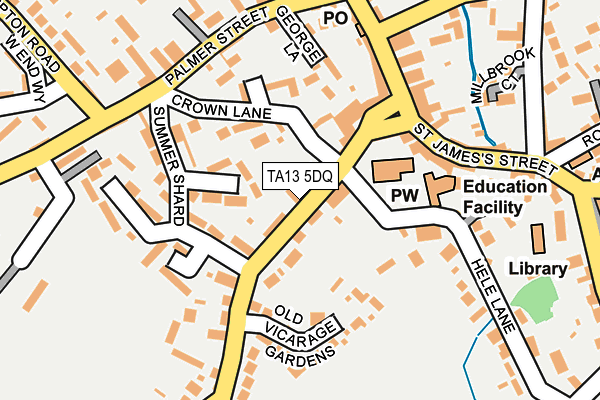 TA13 5DQ map - OS OpenMap – Local (Ordnance Survey)