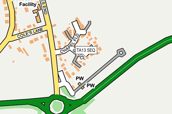 TA13 5EQ map - OS OpenMap – Local (Ordnance Survey)