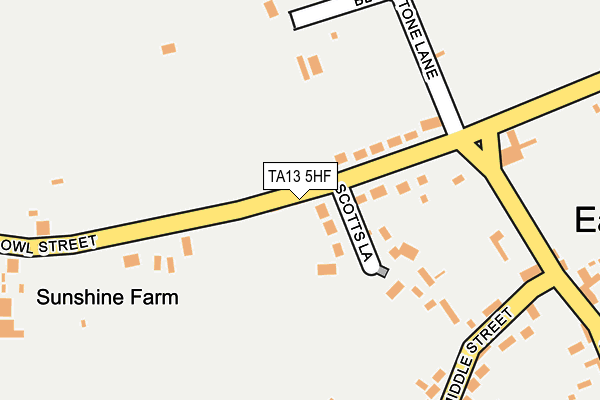TA13 5HF map - OS OpenMap – Local (Ordnance Survey)