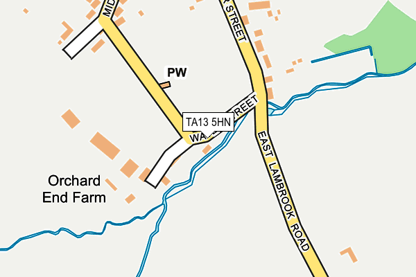 TA13 5HN map - OS OpenMap – Local (Ordnance Survey)