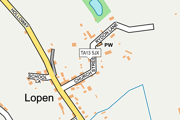 TA13 5JX map - OS OpenMap – Local (Ordnance Survey)