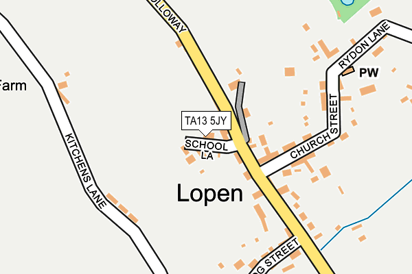 TA13 5JY map - OS OpenMap – Local (Ordnance Survey)