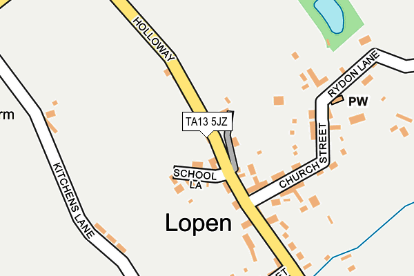 TA13 5JZ map - OS OpenMap – Local (Ordnance Survey)