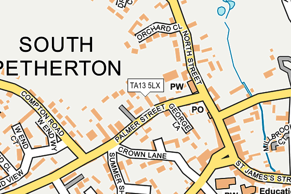 TA13 5LX map - OS OpenMap – Local (Ordnance Survey)