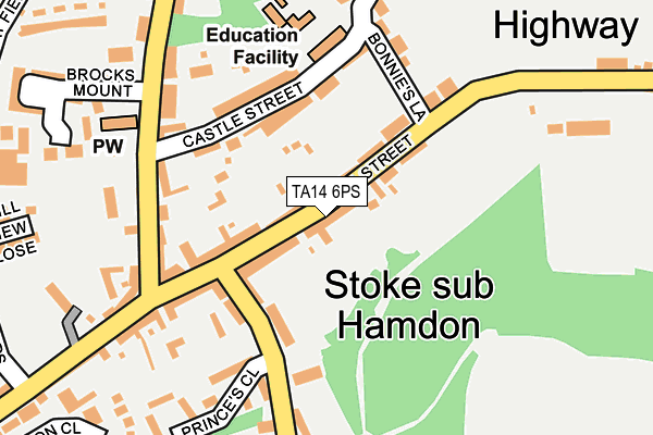 TA14 6PS map - OS OpenMap – Local (Ordnance Survey)