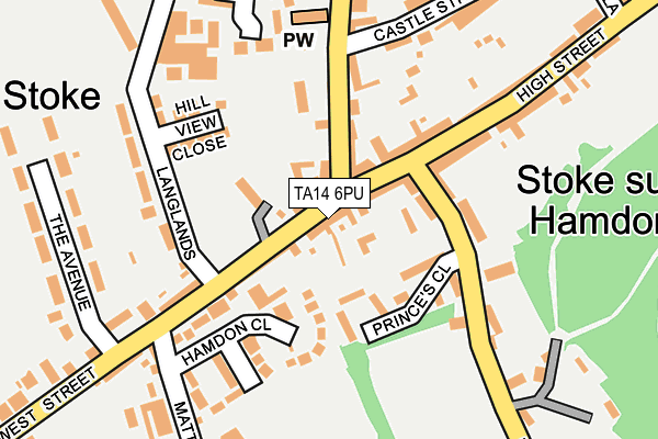 TA14 6PU map - OS OpenMap – Local (Ordnance Survey)