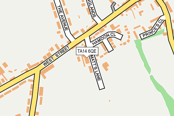 TA14 6QE map - OS OpenMap – Local (Ordnance Survey)