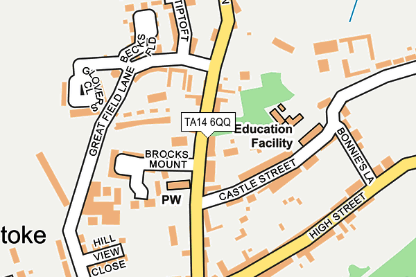 TA14 6QQ map - OS OpenMap – Local (Ordnance Survey)