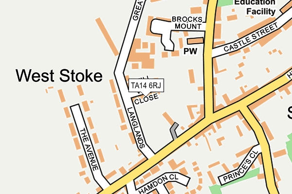 TA14 6RJ map - OS OpenMap – Local (Ordnance Survey)