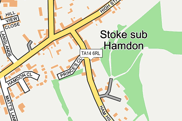 TA14 6RL map - OS OpenMap – Local (Ordnance Survey)