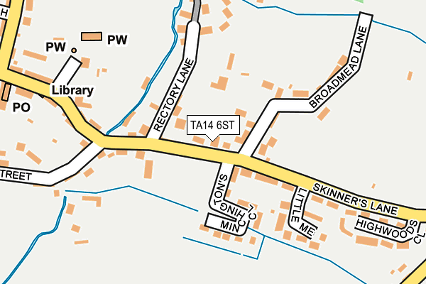 TA14 6ST map - OS OpenMap – Local (Ordnance Survey)