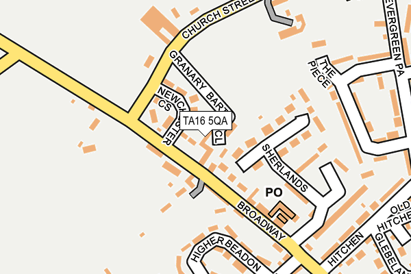 TA16 5QA map - OS OpenMap – Local (Ordnance Survey)