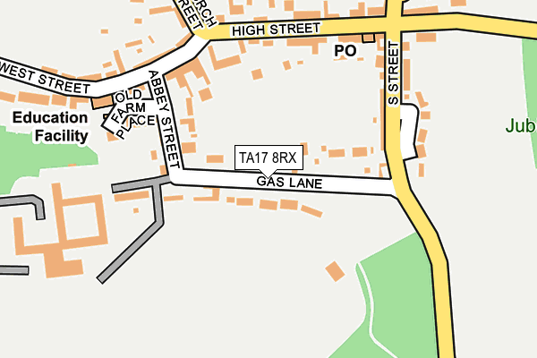 TA17 8RX map - OS OpenMap – Local (Ordnance Survey)