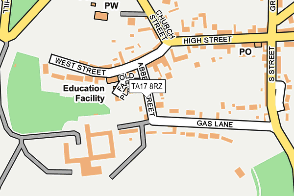 TA17 8RZ map - OS OpenMap – Local (Ordnance Survey)