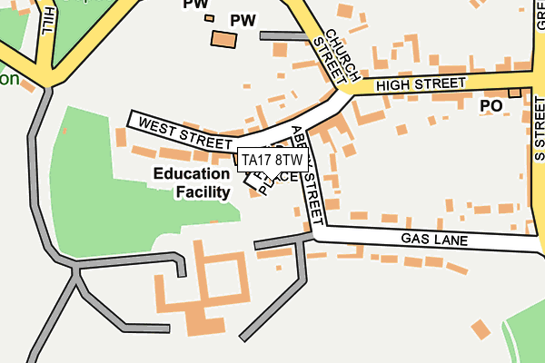 TA17 8TW map - OS OpenMap – Local (Ordnance Survey)