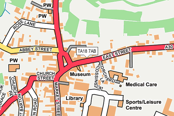 TA18 7AB map - OS OpenMap – Local (Ordnance Survey)