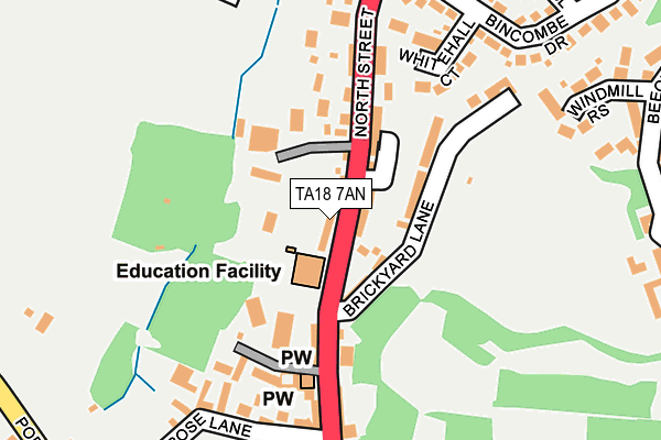 TA18 7AN map - OS OpenMap – Local (Ordnance Survey)