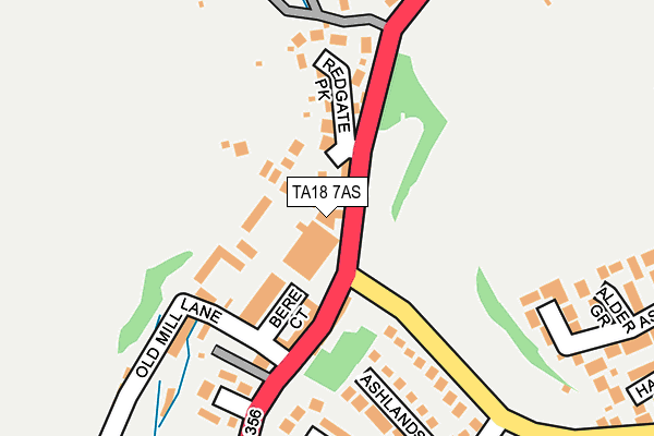 TA18 7AS map - OS OpenMap – Local (Ordnance Survey)