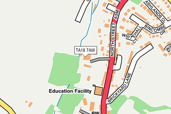 TA18 7AW map - OS OpenMap – Local (Ordnance Survey)